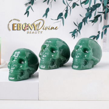 Natural Green Aventurine Crystal Skull Carving - Manifestation Gemstone Skull (1PC 3-inch)