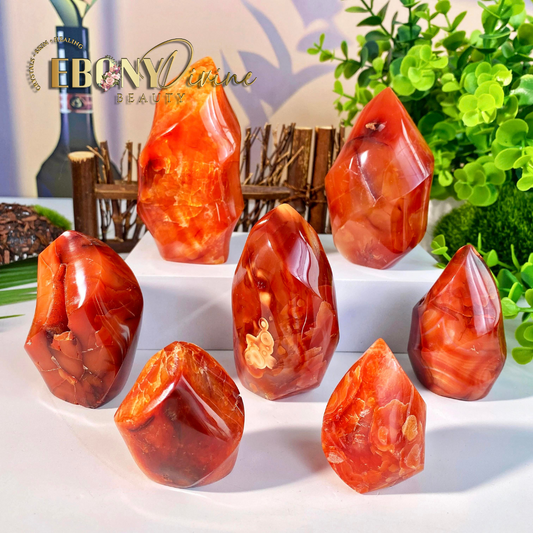 Carnelian Flame Crystal Carving