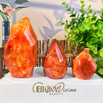 Carnelian Flame Crystal Carving