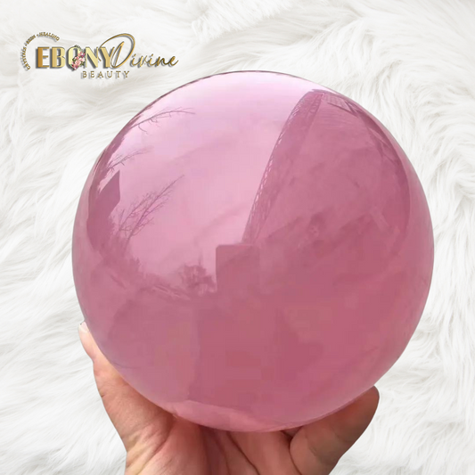 XXL Rose Quartz Crystal Sphere for Love, Recovery, and Self-Love