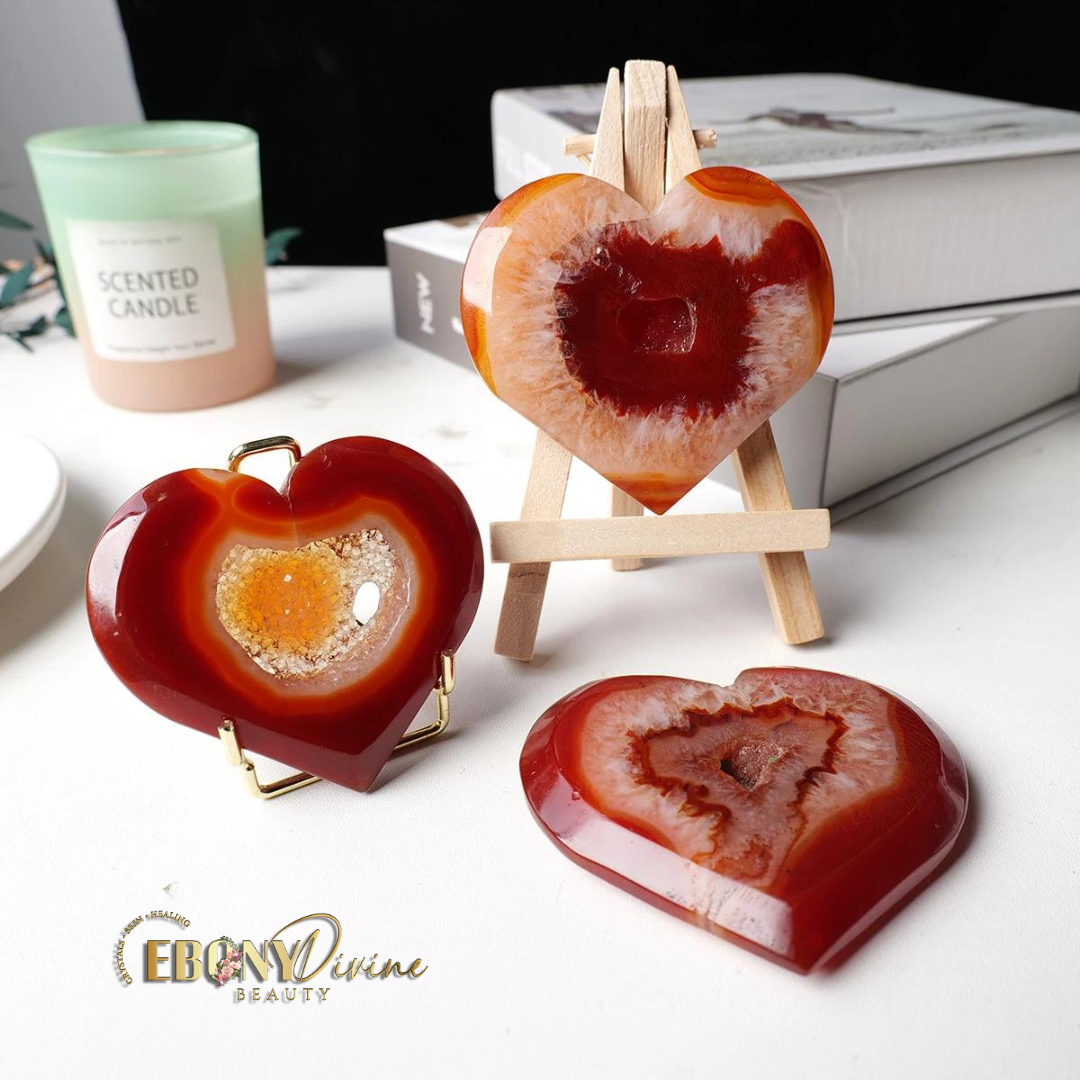 Natural Carnelian Crystal Heart Shape