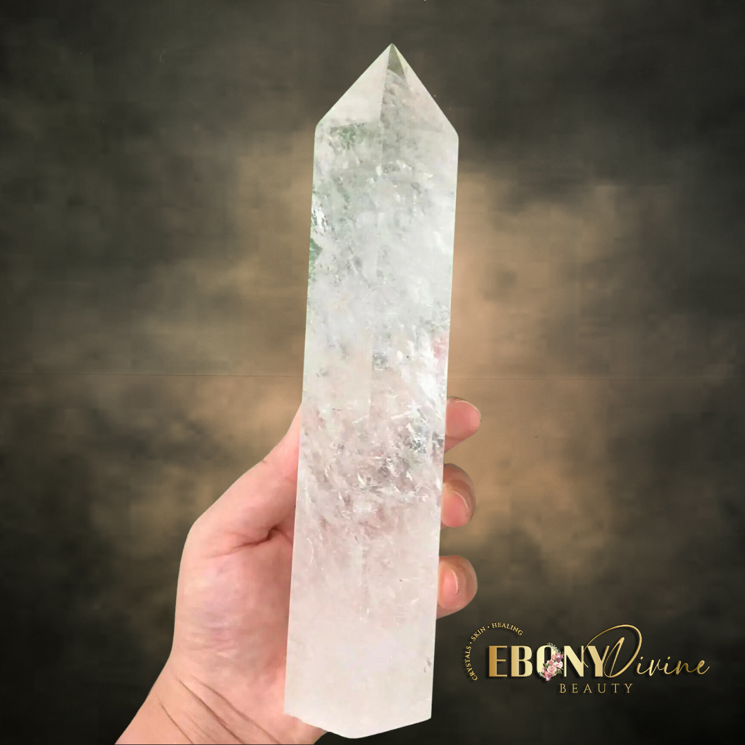 XXL Large Natural Transparent Quartz Crystal Tower