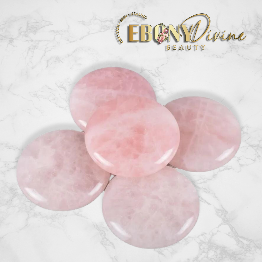 Large Rose Quartz Chakra Palm Stone: Healing SPA and Reiki Crystal for Beauty & Health