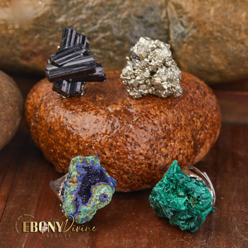 Earthy Elegance Raw Geode Crystal Rings