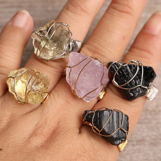 Handmade Natural Crystal Gemstone Ring