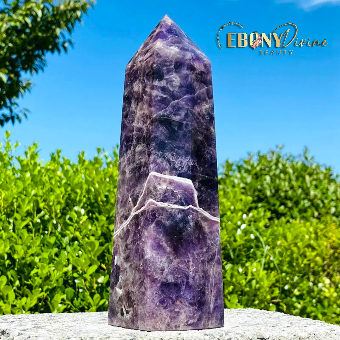 XXL Large Natural Dream Amethyst Crystal Healing Tower