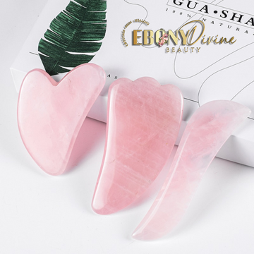 Natural Rose Quartz Gua Sha Scraper: Anti-Aging Face & Body Collagen Production