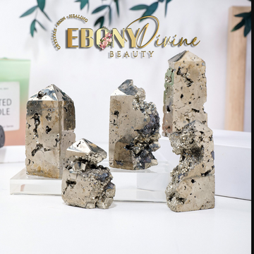 Chalcopyrite Crystal Point Four-Sided Column Tower