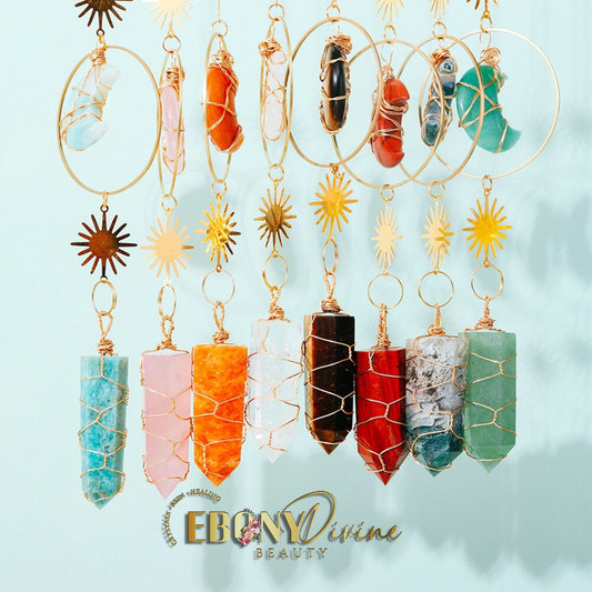 Handmade Crystal Dream Moon Wind Chime: Radiant Energy and Tranquil Melodies