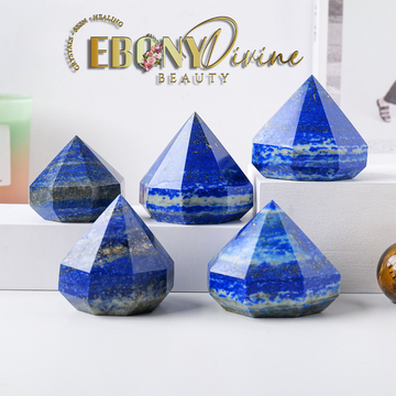 Natural Lapis Lazuli Crystal Diamond Shape Empowered with Reiki Energy