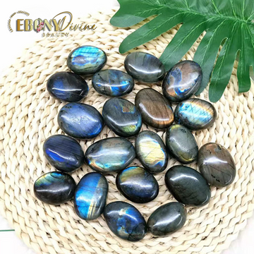 Natural Blue Light Labradorite: Healing Palm Stone