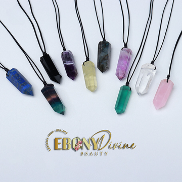 Crystal Column Necklace | Crystal Necklace | Ebony Divine Beauty