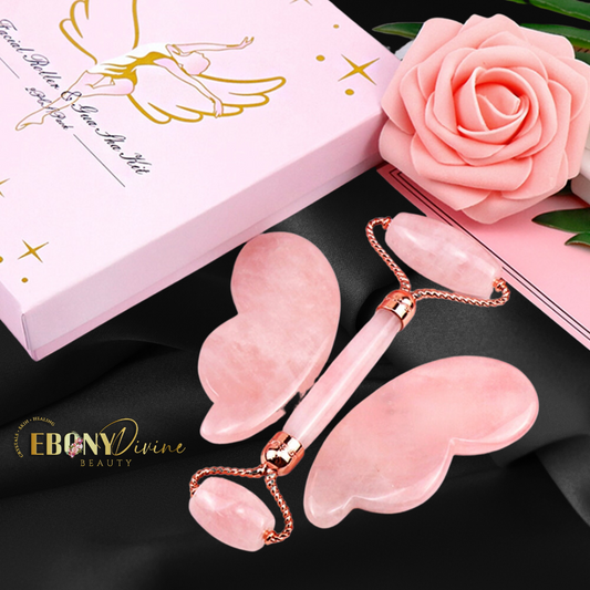 Rose Quartz Roller & Gua Sha Anti-Aging Set: Unlock Radiant Beauty Naturally