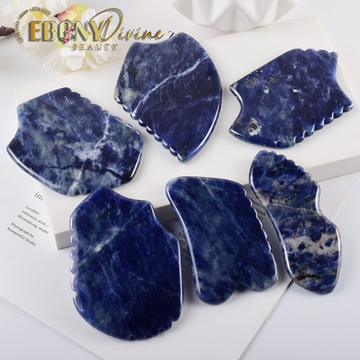 Natural Sodalite Crystal Anti-Aging Cellulite Remover Gua Sha Tool: Ancient Healing to manifest the "Fountain of Youth"