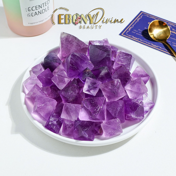 Premium 100g Natural Purple Fluorite Octahedron Crystal Crafts