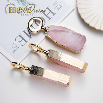 Natural Rose Quartz Crystal Stainless Steel Bottle Opener