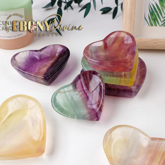 Rainbow Fluorite Heart-shaped Bowl: Transformative Energy for Your Well-being