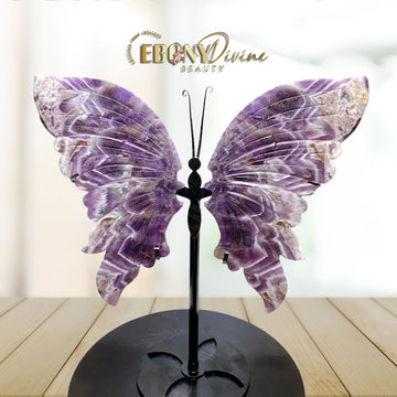 XXL Hand-Carved Natural Amethyst Butterfly Wings