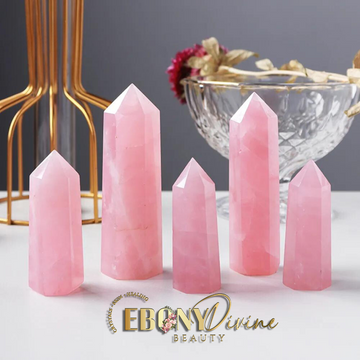 Natural Rose Quartz Point Wand: Radiate Love & Harmony in Your Space