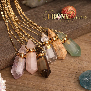 Natural Gemstone Prism Perfume Bottle Necklace: Elevate Your Style & Spirits