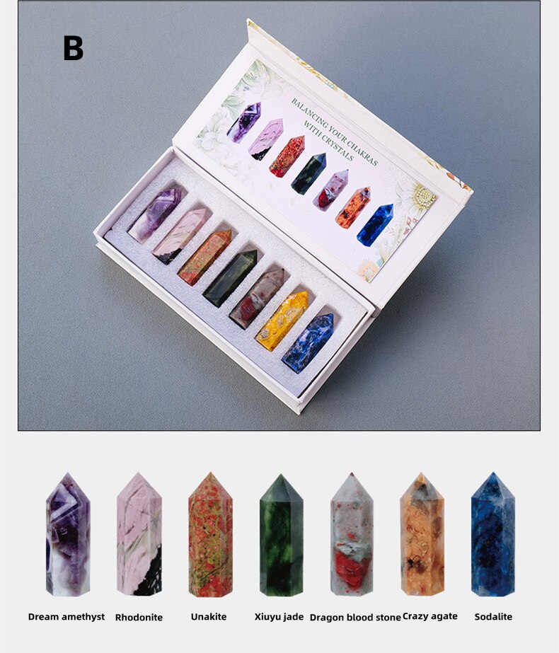 Crystal Chakra Towers Set | Chakra Towers Set | Ebony Divine Beauty