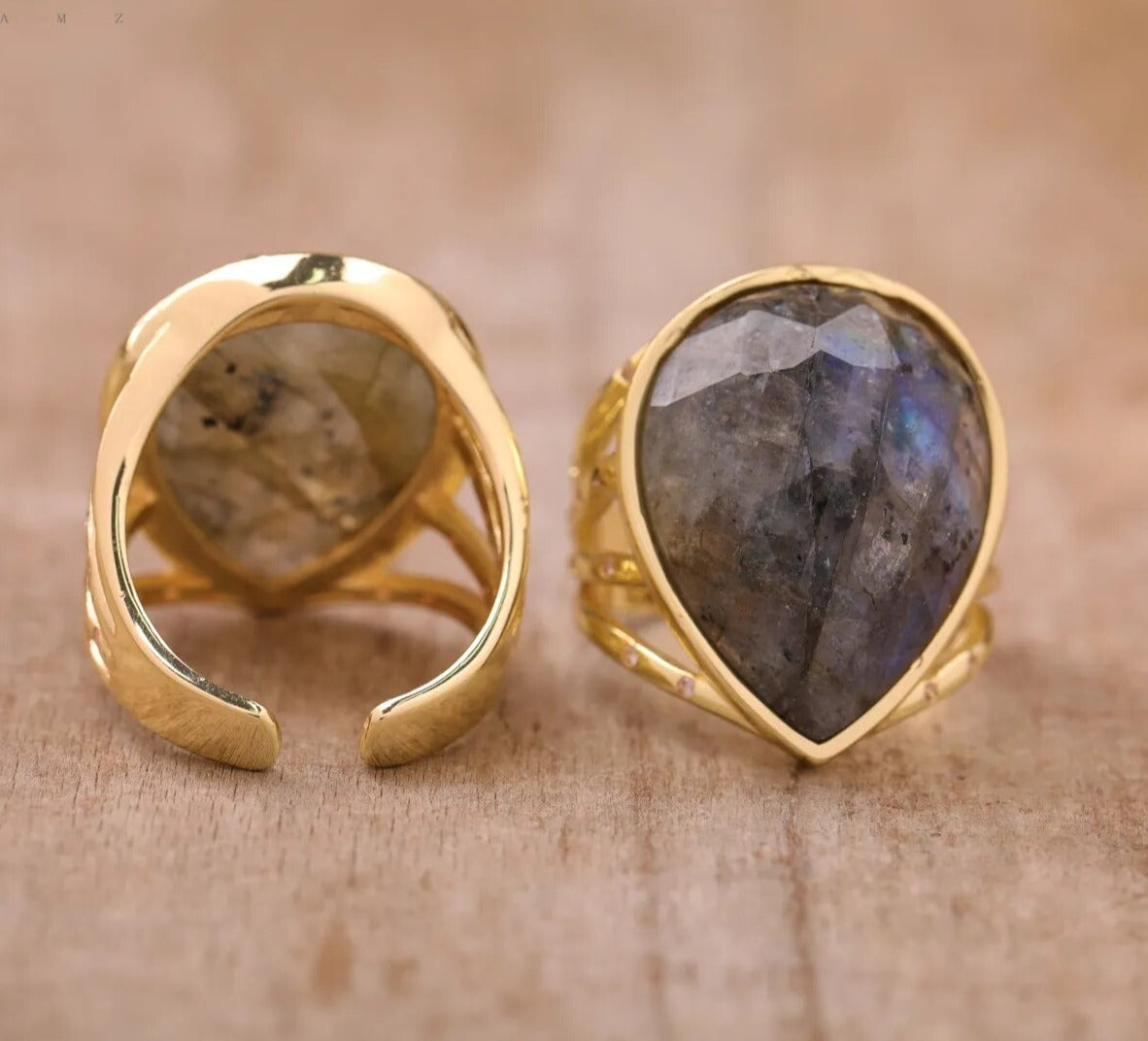 Teardrop Crystal gold ring | Teardrop Crystal ring | Ebony Divine Beauty