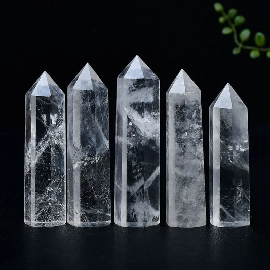 Natural Clear Quartz Crystal Obelisk - Hexagonal Healing Stone