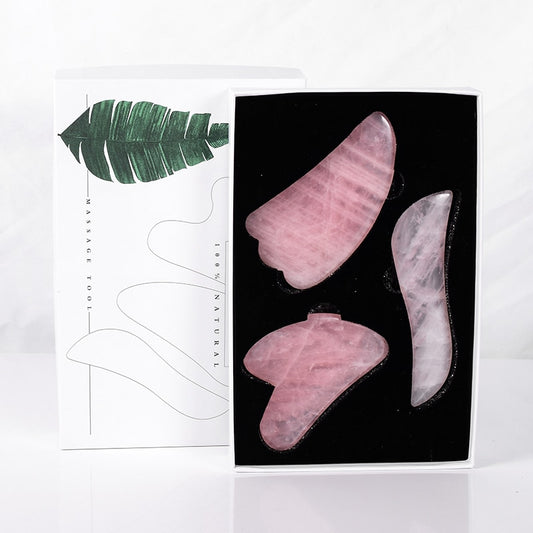 Natural Rose Quartz Gua Sha Scraper: Anti-Aging Face & Body Collagen Production