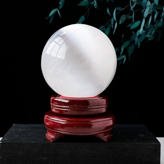 Natural White Selenite Ball Crystal Sphere: Embrace Mental Clarity & Inner Peace