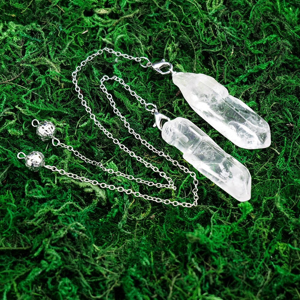 Clear Quartz Single Crystal Pendulum | Ebony Divine Beauty