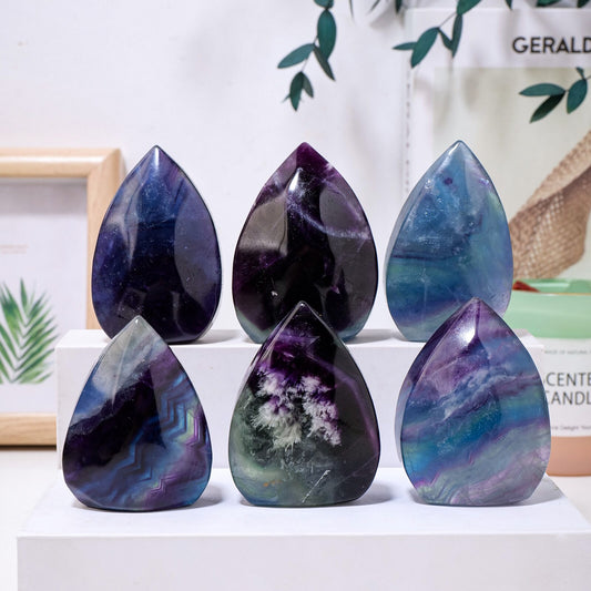 Natural Fluorite Crystal Carving Enriched with Reiki Energy