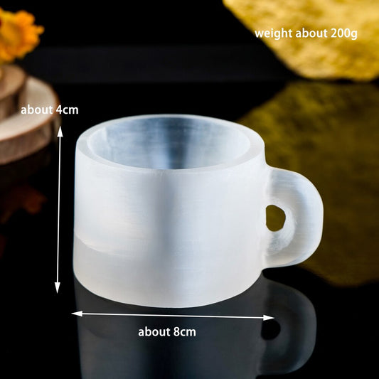 White Selenite Crystal Energy Mug