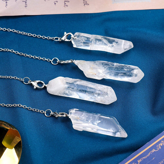 Clear Quartz Single Crystal Pendulum | Ebony Divine Beauty