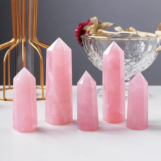 Natural Rose Quartz Point Wand: Radiate Love & Harmony in Your Space