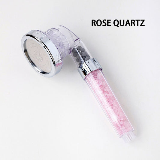 Natural Crystal Seven Chakra Gravels Shower Head: Elevating Wellness with Gemstone Energies and Water Purity