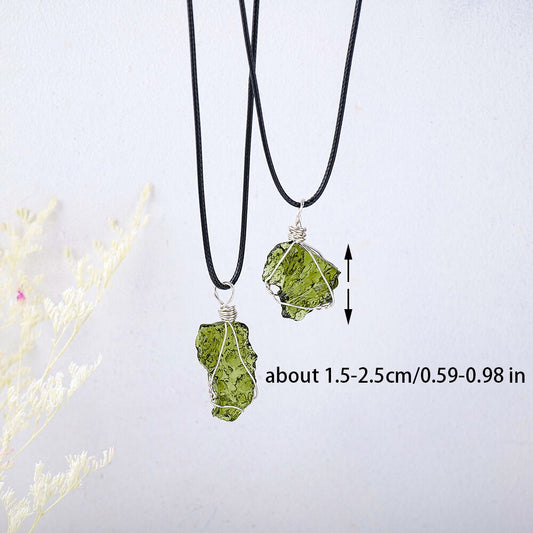 Rare Powerful Czech Moldavite Pendant: A Powerful Metaphysical Energy Gemstone Necklace