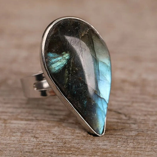 Flash Labradorite Bronze Ring