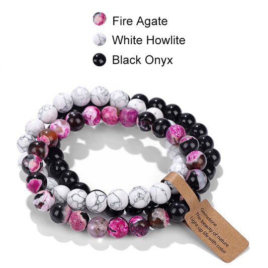 Manifestation Bracelets: 3Pcs/Set Natural Stone Crystal Beads Bracelet Collection