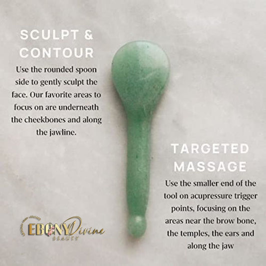 Round Spoon-Shaped Anti-Aging Gua Sha Tool - Face, Head, Neck, & Eye Massage Wand