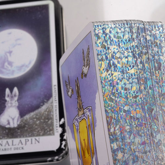 Premium Collectors Edition: Lunalapin Rabbit Gilded Edge Tarot Cards in Metal Box